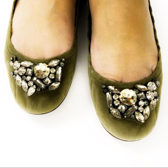 Vera Wang Lavender Label Shoes - Vera wang lavender embellished front leather flats